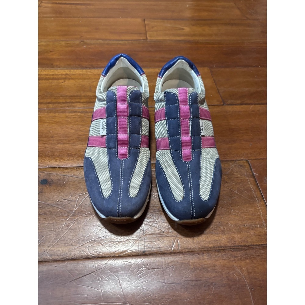 Cole Haan NikeAir‎ SlipOn Sneakers Tan/Pink/Navy Y2K Preppy Casual/ Sz 8.5